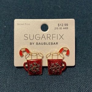 Sugarfix by Baublebar Hot Cocoa Candy Cane Stud Earrings.